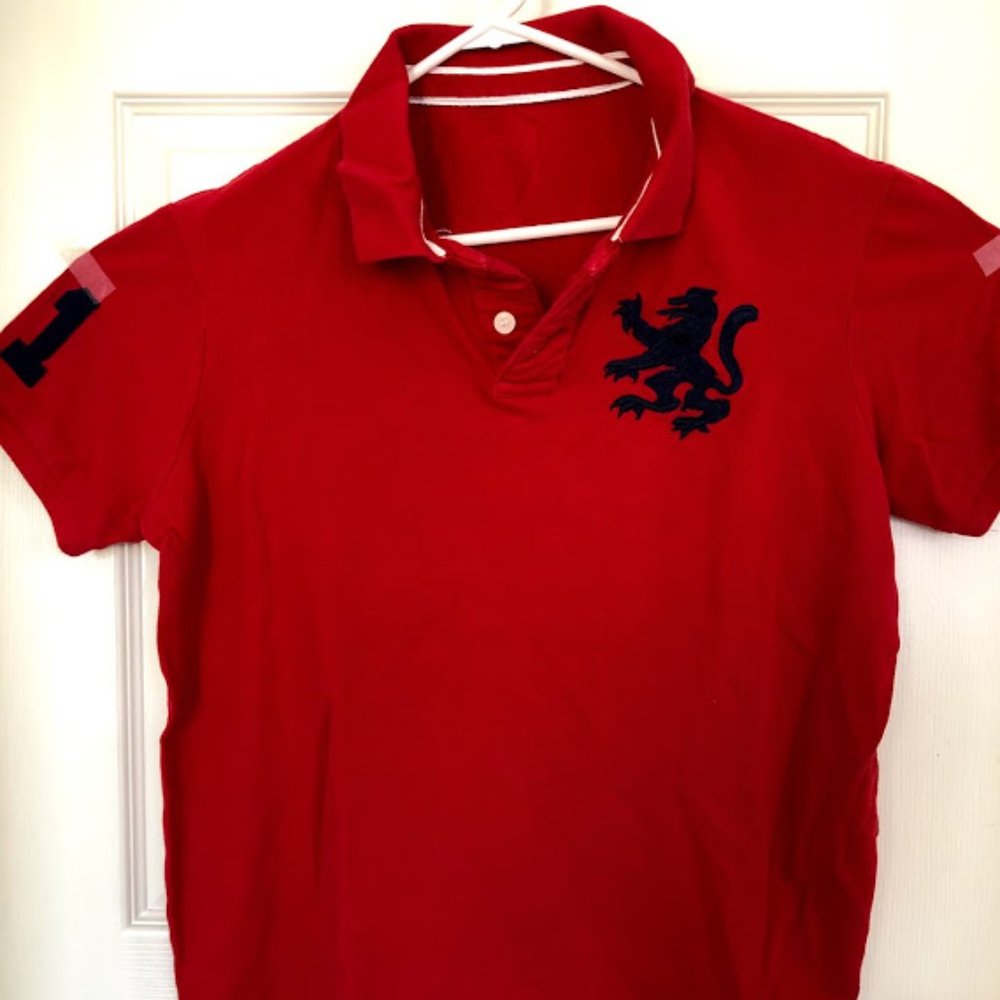 Men COTTON ON red w/ embd short sleeves polo shirt